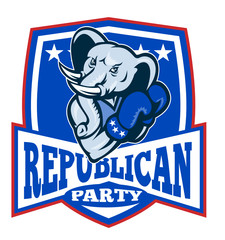 Republican Elephant Mascot Boxer Shield