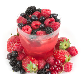 Tasty colorful jelly with berries