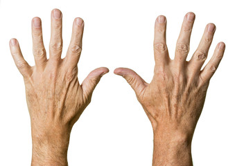 Pair of senior caucasian hands - Powered by Adobe