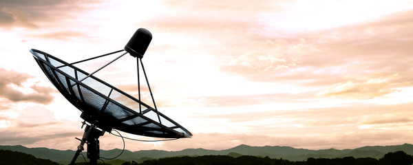 satellite dish antennas on sky