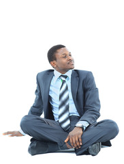 afro-american businessman relaxing