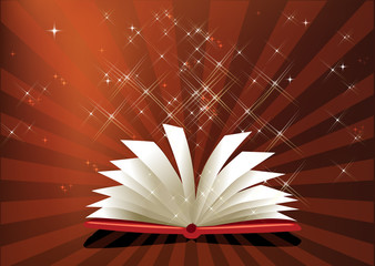 Open book with blank pages- school and education concept