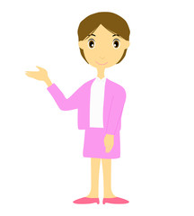案内する女性のイラスト