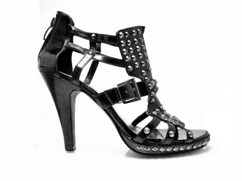 Black Rocker Studded Heels / High-heeled Shoes