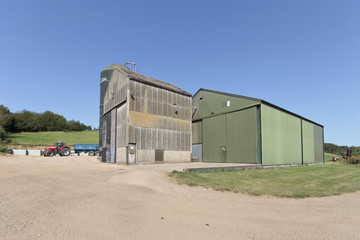 Farm building in rural countryside