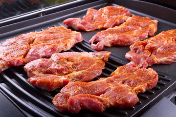 Steak meat grilled on barbecue
