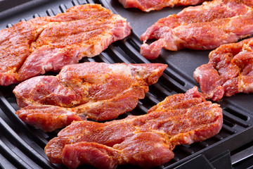 Steak meat grilled on barbecue