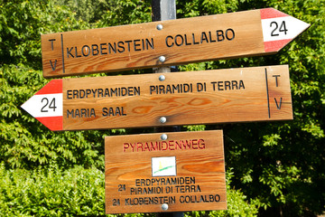 wood direction road sign