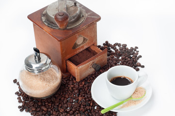 Espresso coffee with coffee mill _ Caffè espresso con macinino