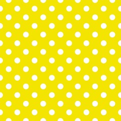 Fototapeta na wymiar Polka dots on yellow background seamless vector pattern