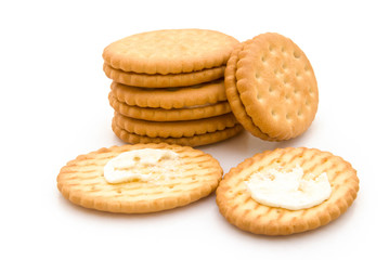 sandwich biscuits with white cream filling