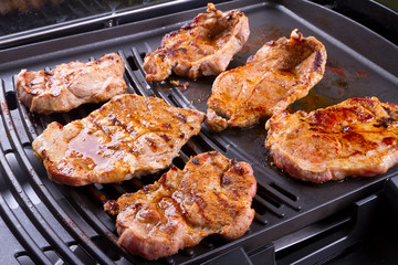 Steak meat grilled on barbecue