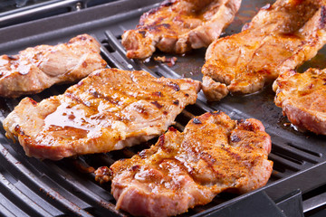Steak meat grilled on barbecue
