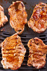 Steak meat grilled on barbecue