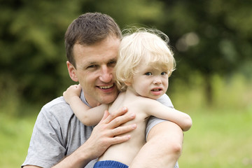 Fototapeta premium Happy father and son