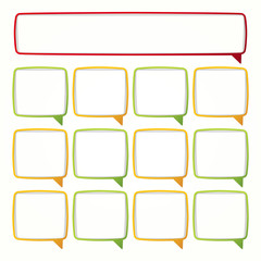Colorful speech bubble frames.