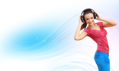 Happy smiling girl dancing