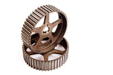 Old sports pulleys for a camshaft