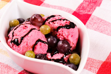Ice cream and grape