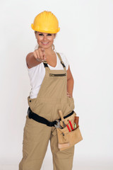 motivierte Handwerkerin