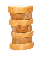 Pile of sliced baguette