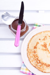 crepe and chocolate spread