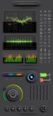 Infographics elements with media icons and buttons - obrazy, fototapety, plakaty
