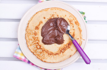 crepe with chocolate cream