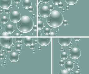 Background with bubbles over green