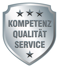 Schild Kompetenz Service Qualität