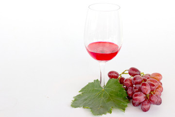 grapes and red wine