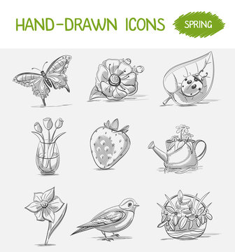 Set of spring icons