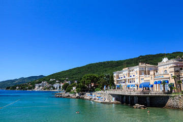 Fototapeta na wymiar Adriatyk Scenic View, Opatija Miasto, Popular Destinat turystyczny