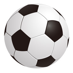 Fu&szlig;ball auf wei&szlig;en Hintergrund