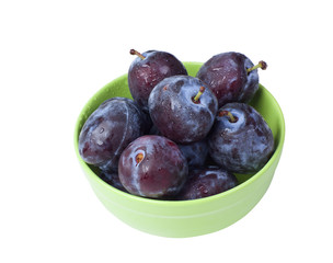 Green Bowl with plums