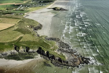 Wandcirkels plexiglas Ty an Quer plage vue du ciel, Finistère © philippe Devanne