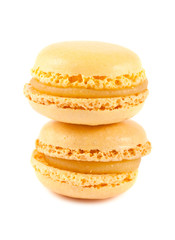 Pair of yellow macaroons stacked