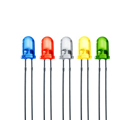 five diode on white background - 44317571