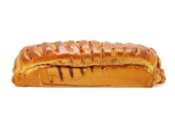 Swiss roll isolated on white background