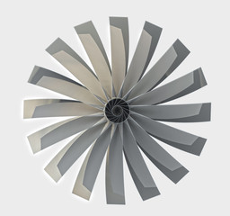 close up on chome ventilator turbine