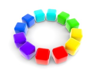 Obraz premium cubes in rainbow colors