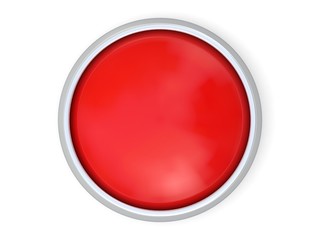 3d red button isolated on white background