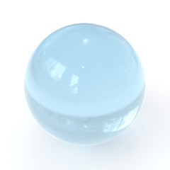 3d blue glass ball