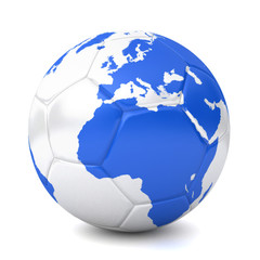 3d soccer globe - europe, africa
