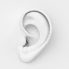3d white ear