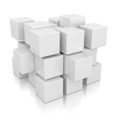 3d abstract white cubes