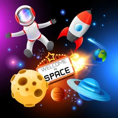 Stickers pour porte Cosmos Éléments de l& 39 espace vectoriel