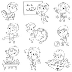 Back to school. Lesson of geography, biology, drawing