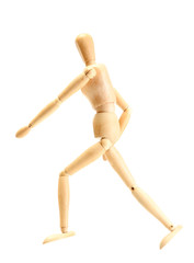 wooden mannequin isolated on white