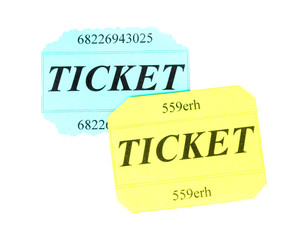 Colorful tickets isolated on white